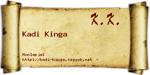 Kadi Kinga névjegykártya